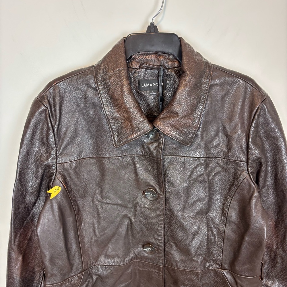 LAMARQUE Marlowe Coat in Rub Off Brow Size L - Picture 3 of 11